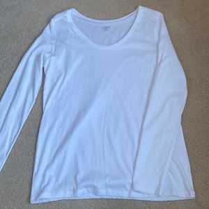 Loft scoop next white long sleeve